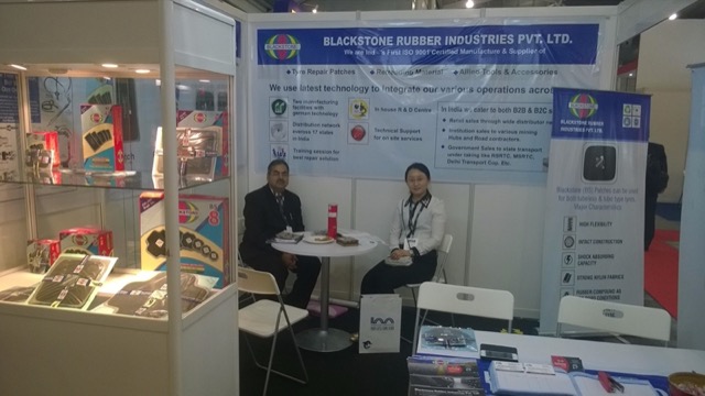 At the Blackstone Rubber stand, Tyre Expo Asia